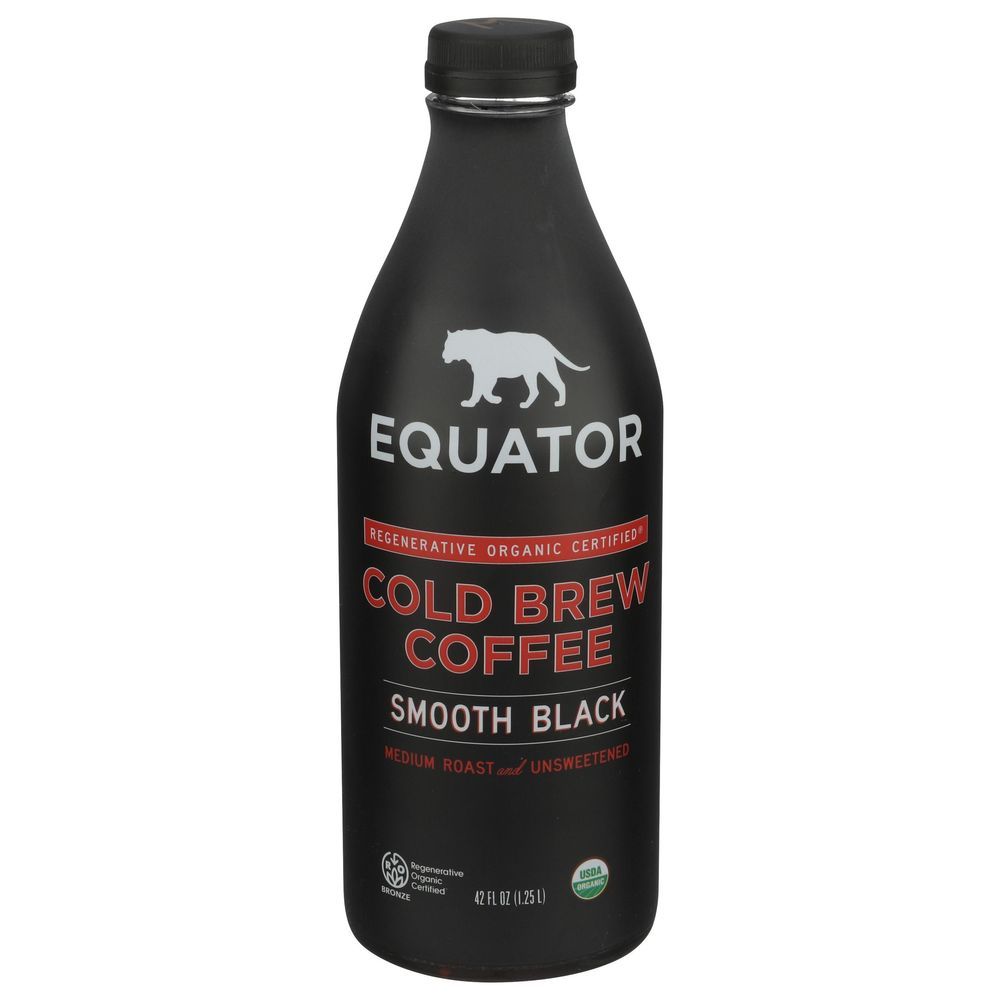 Equator Organic Smooth Black Cold Brew Coffee, 42 Fluid Ounce -- 6 Per Case