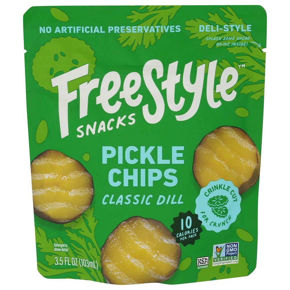 Freestyle Snacks Classic Dill Pickle Chips, 3.5 Ounce -- 6 Per Case