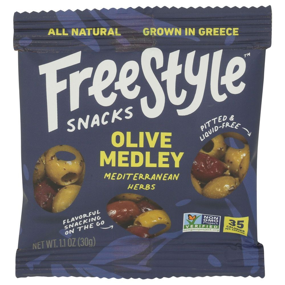 Freestyle Snacks Mediterranean Herbs Medley Olives, 1.1 Ounce -- 12 Per Case
