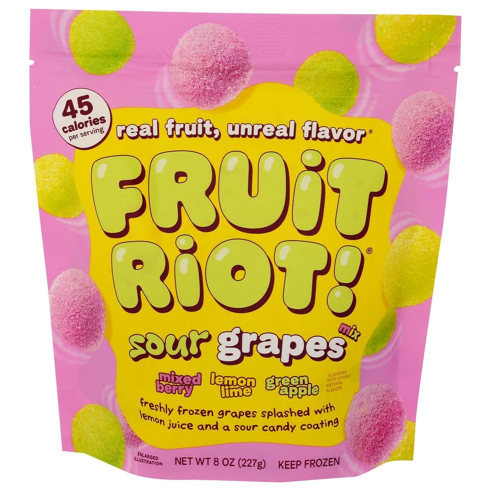 Fruit Riot Mixed Berry Lemon Lime Green Apple Sour Grapes Mix, 8 Ounce -- 6 Per Case