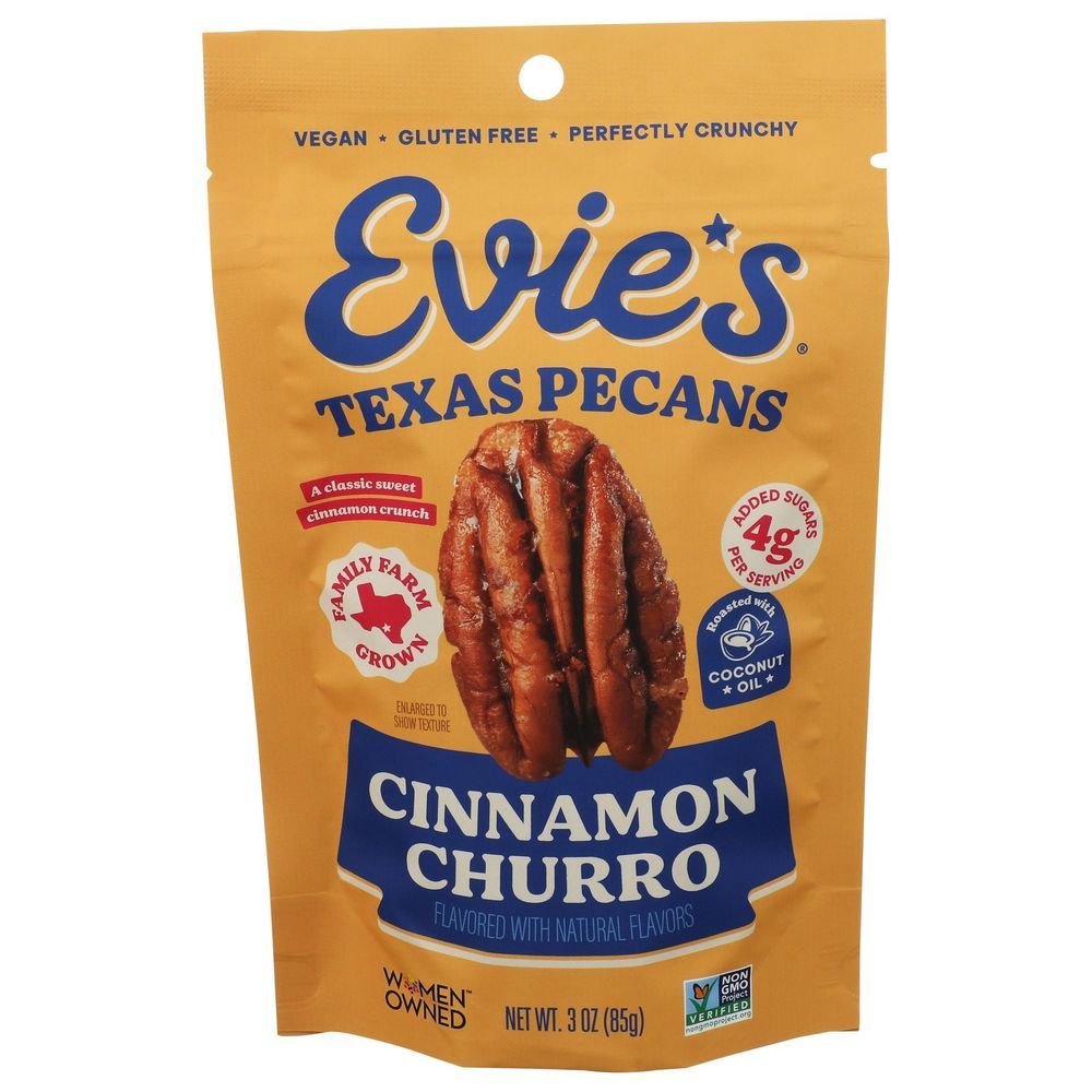 Evie's Roasted Cinnamon Churro Texas Pecans, 3 Ounce -- 8 Per Case
