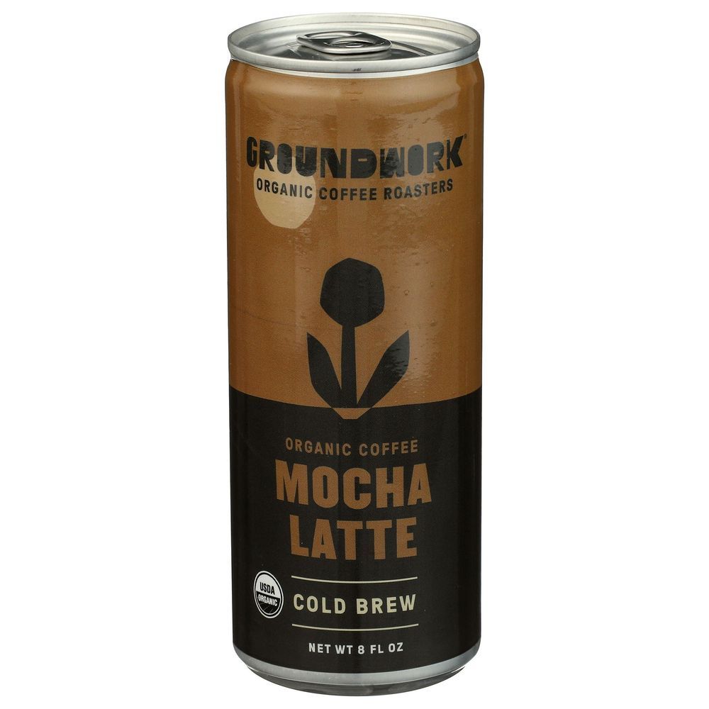 Groundwork Organic Mocha Latte Cold Brew Coffee, 8 Fluid Ounce -- 12 Per Case
