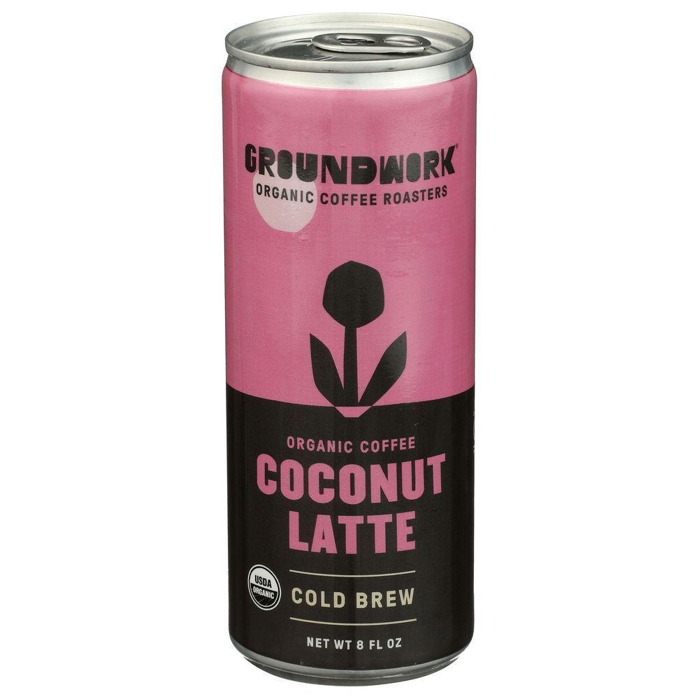 Groundwork Organic Coconut Latte Cold Brew Coffee, 8 Fluid Ounce -- 12 Per Case