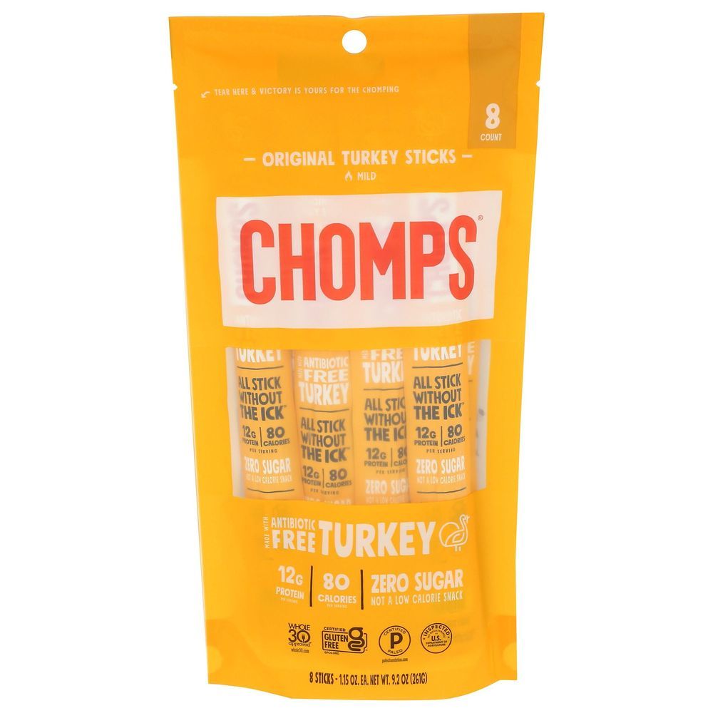 Chomps Original Turkey Sticks, 9.2 Ounce -- 8 Per Case