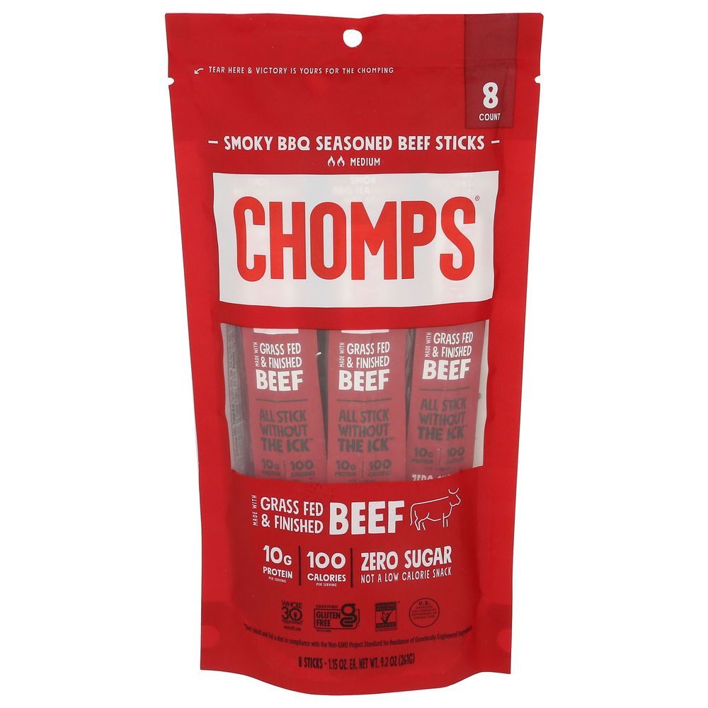 Chomps Smoky Bbq Seasoned Beef Sticks, 9.2 Ounce -- 8 Per Case
