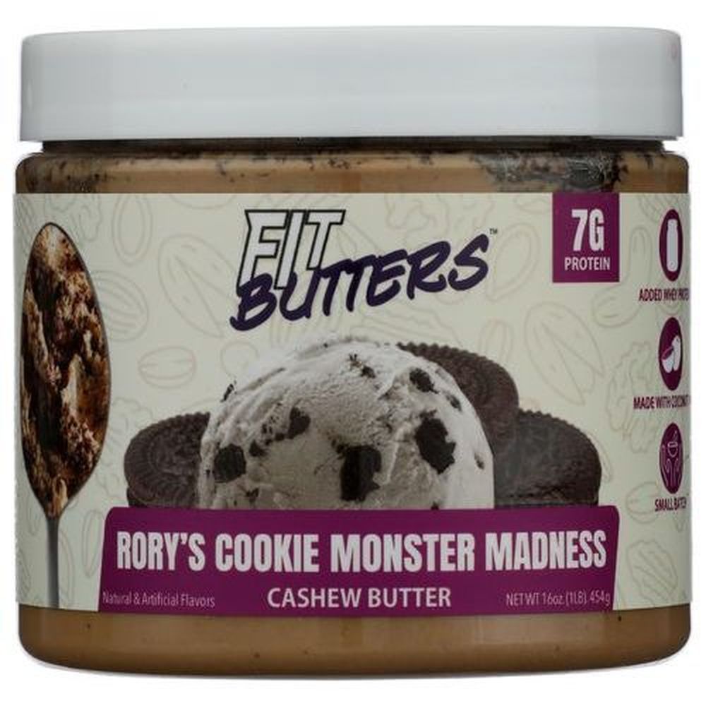 Fit Butters Rorys Cookie Monster Madness Cashew Butter, 16 Ounce -- 6 Per Case