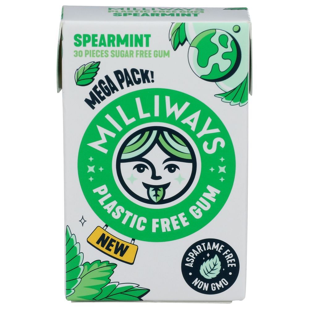 Milliways Mega Pack Spearmint Sugar Free Gum, 30 Count -- 10 Per Case