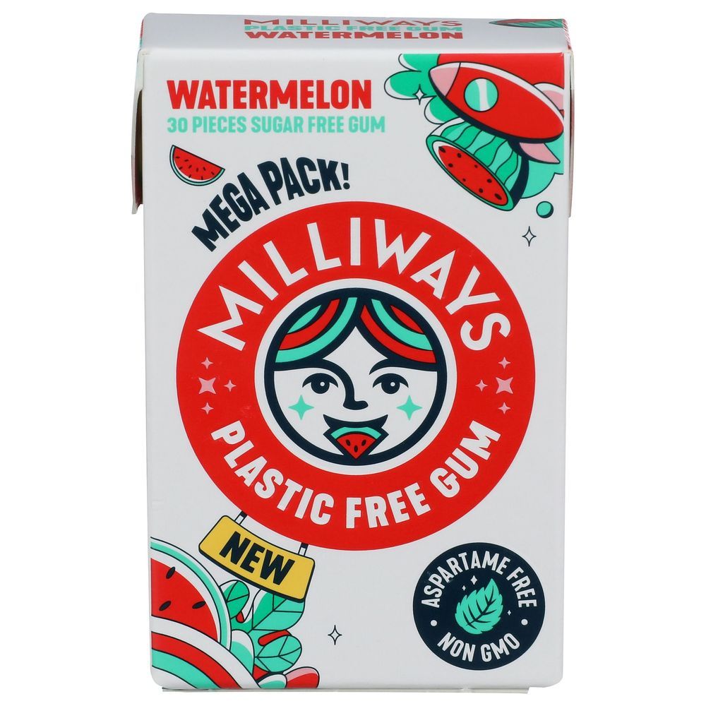 Milliways Mega Pack Watermelon Sugar Free Gum, 30 Count -- 10 Per Case