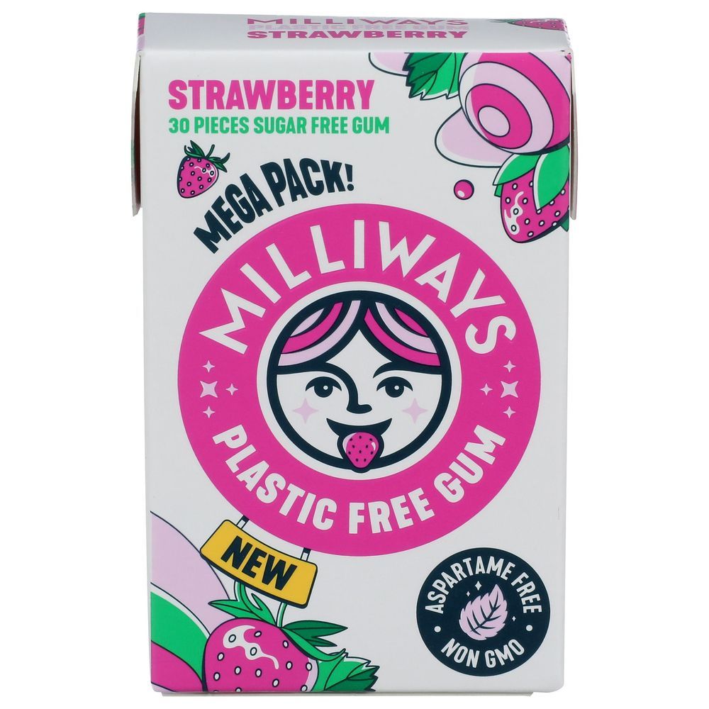 Milliways Mega Pack Strawberry Sugar Free Gum, 30 Count -- 10 Per Case
