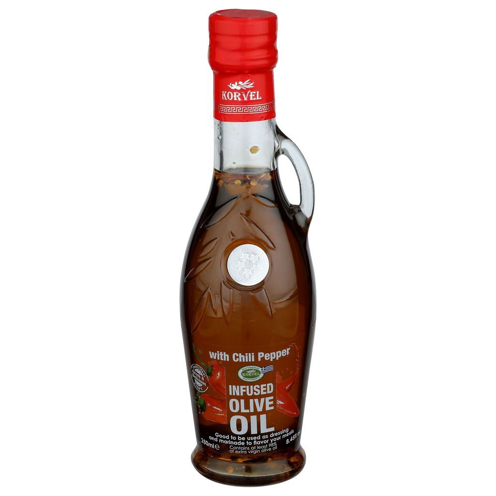 Korvel Greek Extra Virgin Olive Oil With Chili Pepper, 8.45 Fluid Ounce -- 6 Per Case