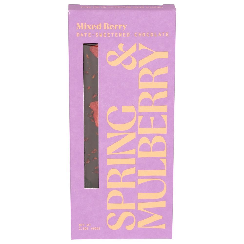 Spring And Mulberry Mixed Berry Chocolate Bar, 2.1 Ounce -- 12 Per Case