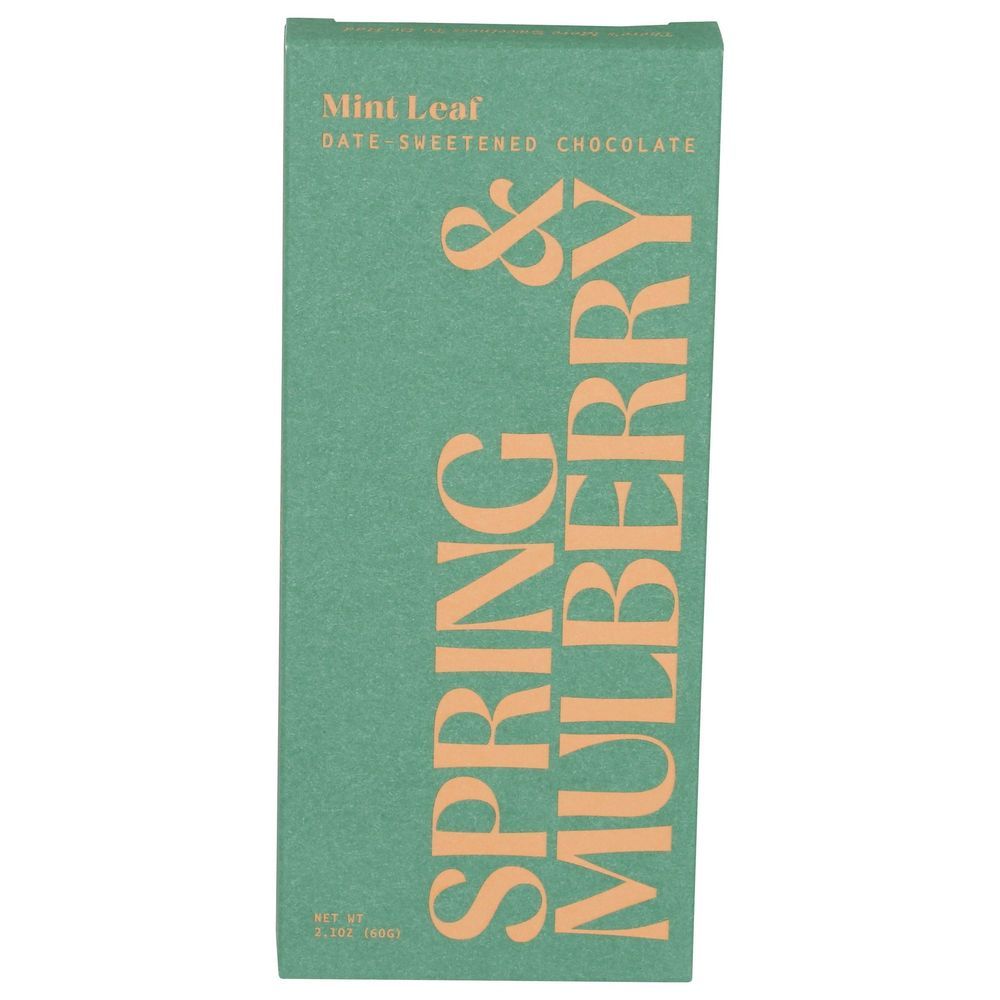 Spring And Mulberry Mint Leaf Chocolate Bar, 2.1 Ounce -- 12 Per Case