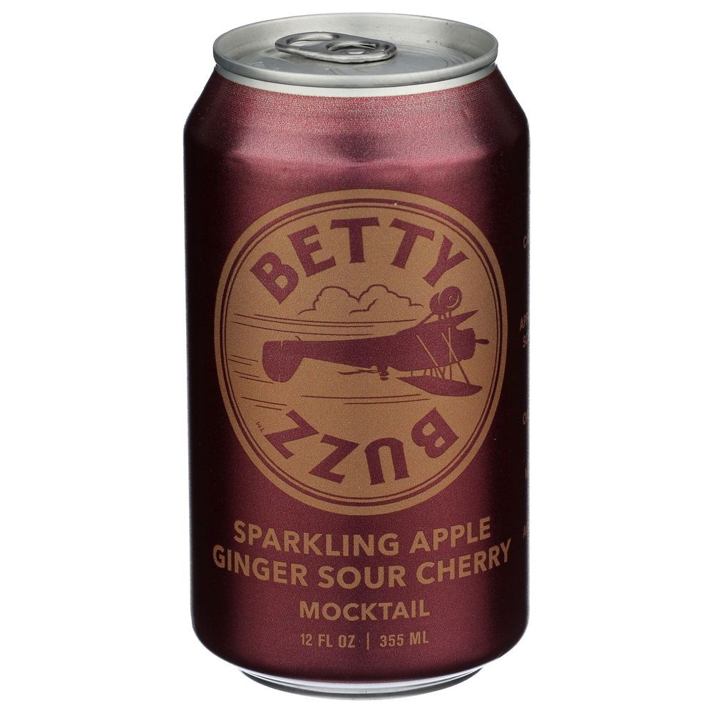 Betty Buzz Sparkling Apple Ginger Sour Cherry Mocktail, 12 Fluid Ounce -- 24 Per Case