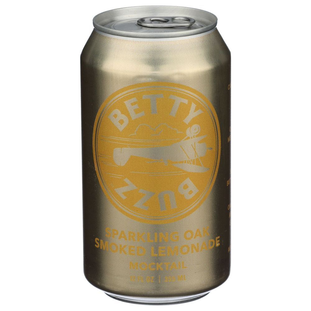 Betty Buzz Sparkling Oak Smoked Lemonade Mocktail, 12 Fluid Ounce -- 24 Per Case