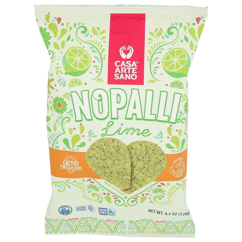 Nopalli Lime Cactus Tortilla Chips, 4.5 Ounce -- 12 Per Case