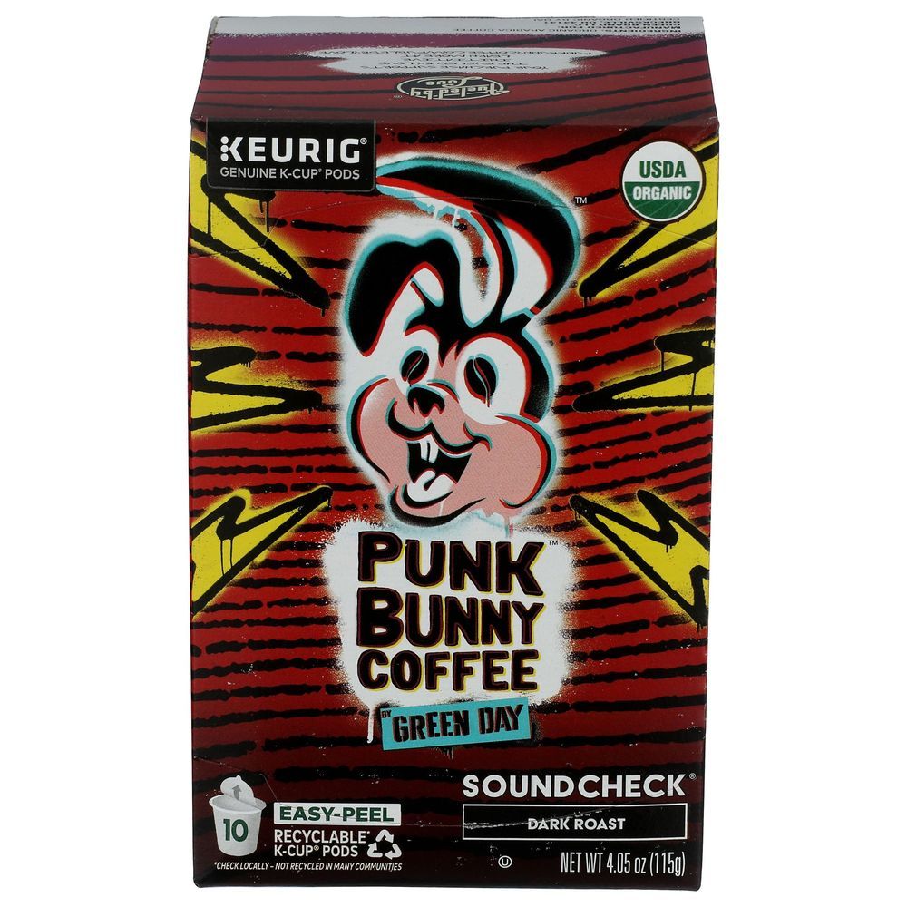 Punk Organic Soundcheck Dark Roast Coffee K-cup Pods, 10 Count -- 6 Per Case