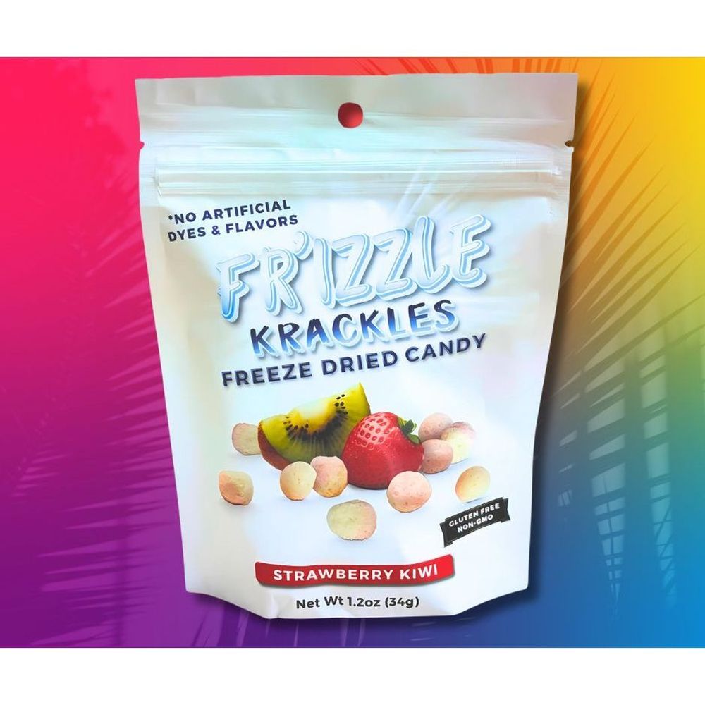 Frizzle Krackles Strawberry Kiwi Freeze Dried Candy, 1.2 Ounce -- 12 Per Case