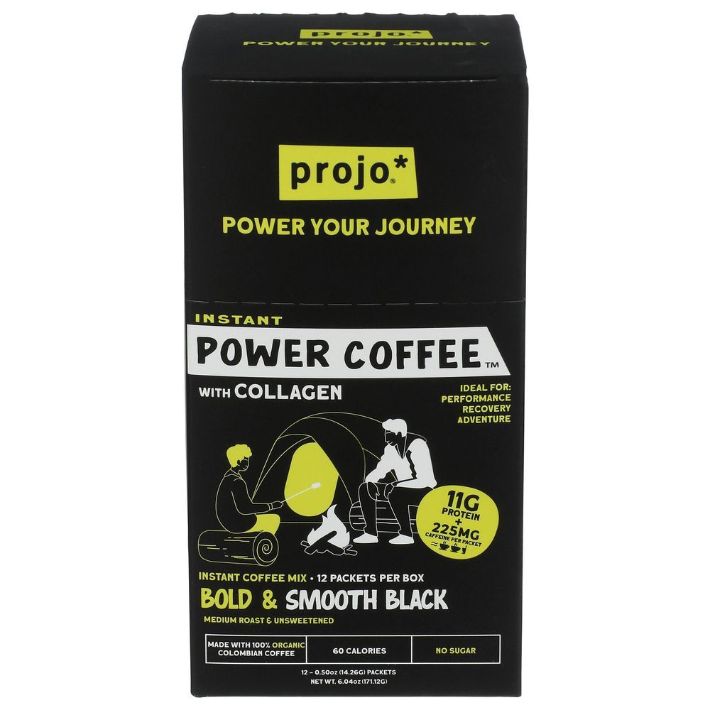 Projo Bold Black Instant Coffee With Collagen, 5.93 Ounce -- 6 Per Case