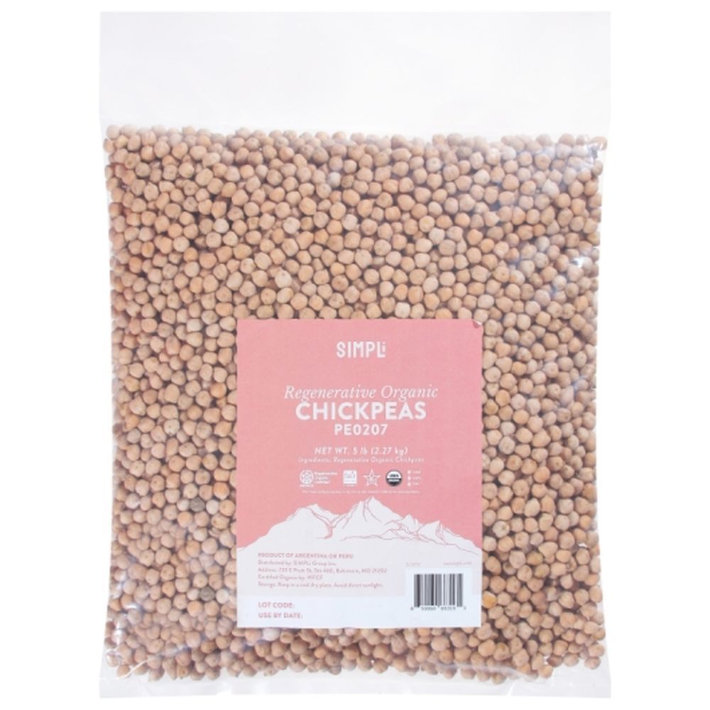 Simpli Organic Regenerative Chickpeas, 5 Pound -- 2 Per Case