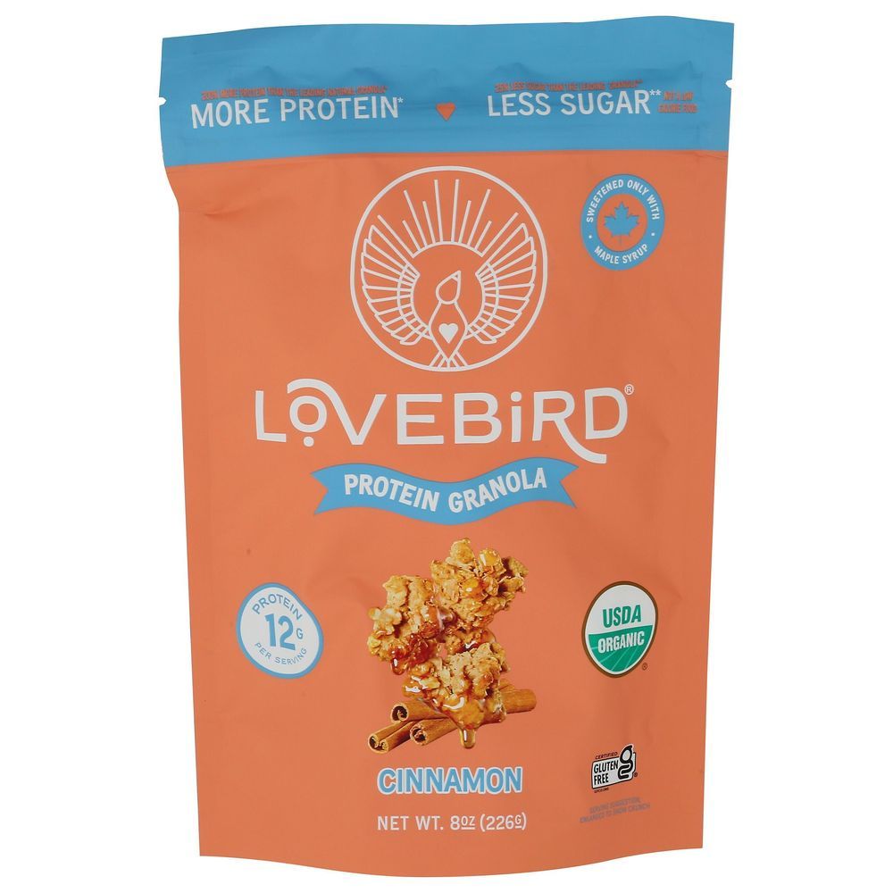 Lovebird Organic Cinnamon Protein Granola, 8 Ounce -- 6 Per Case