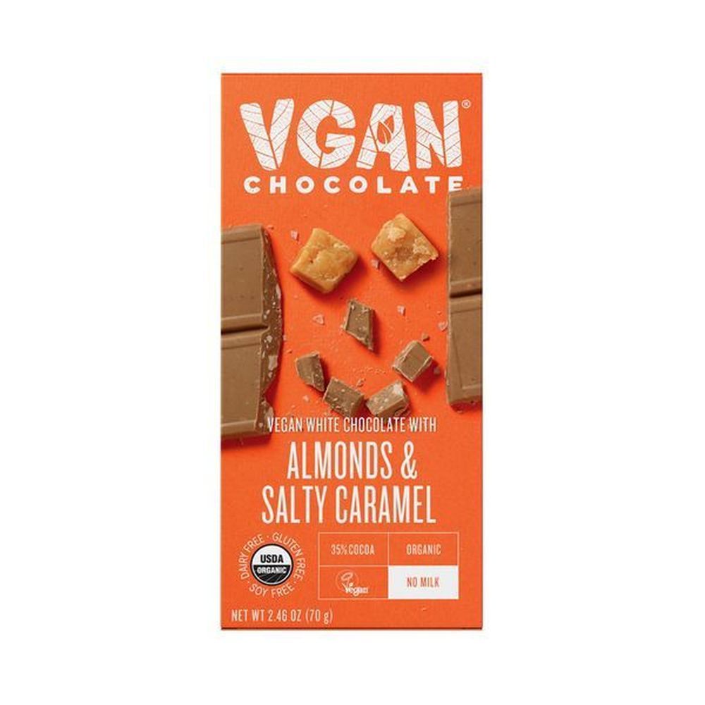 Vgan White Chocolate With Almonds And Salty Caramel, 2.46 Ounce -- 6 Per Case