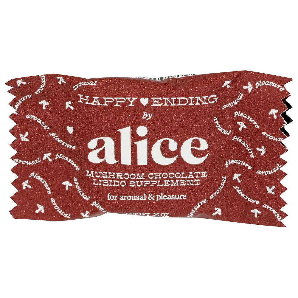 Alice Happy Ending Mushroom Dark Chocolate Libido Supplement, 0.25 Ounce -- 75 Per Case