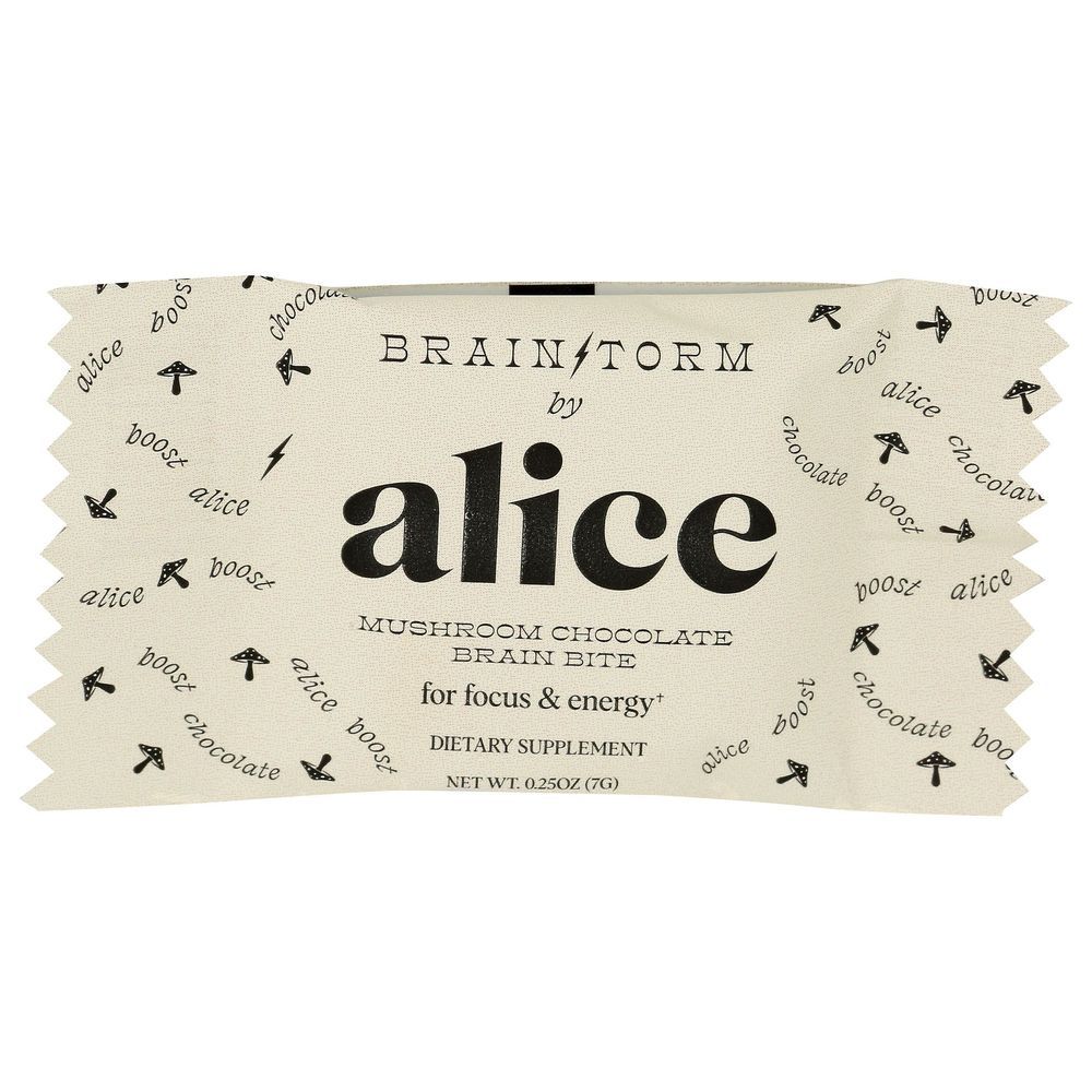 Alice Brainstorm Mushroom Dark Chocolate Brain Supplement, 0.25 Ounce -- 30 Per Case