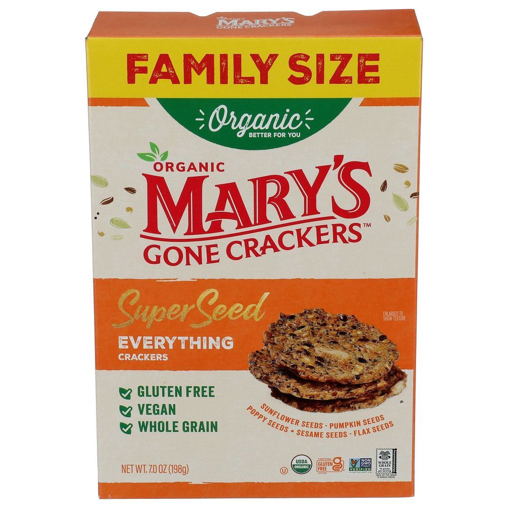 Mary's Gone Crackers Organic Super Seed Everything Crackers, 7 Ounce -- 6 Per Case