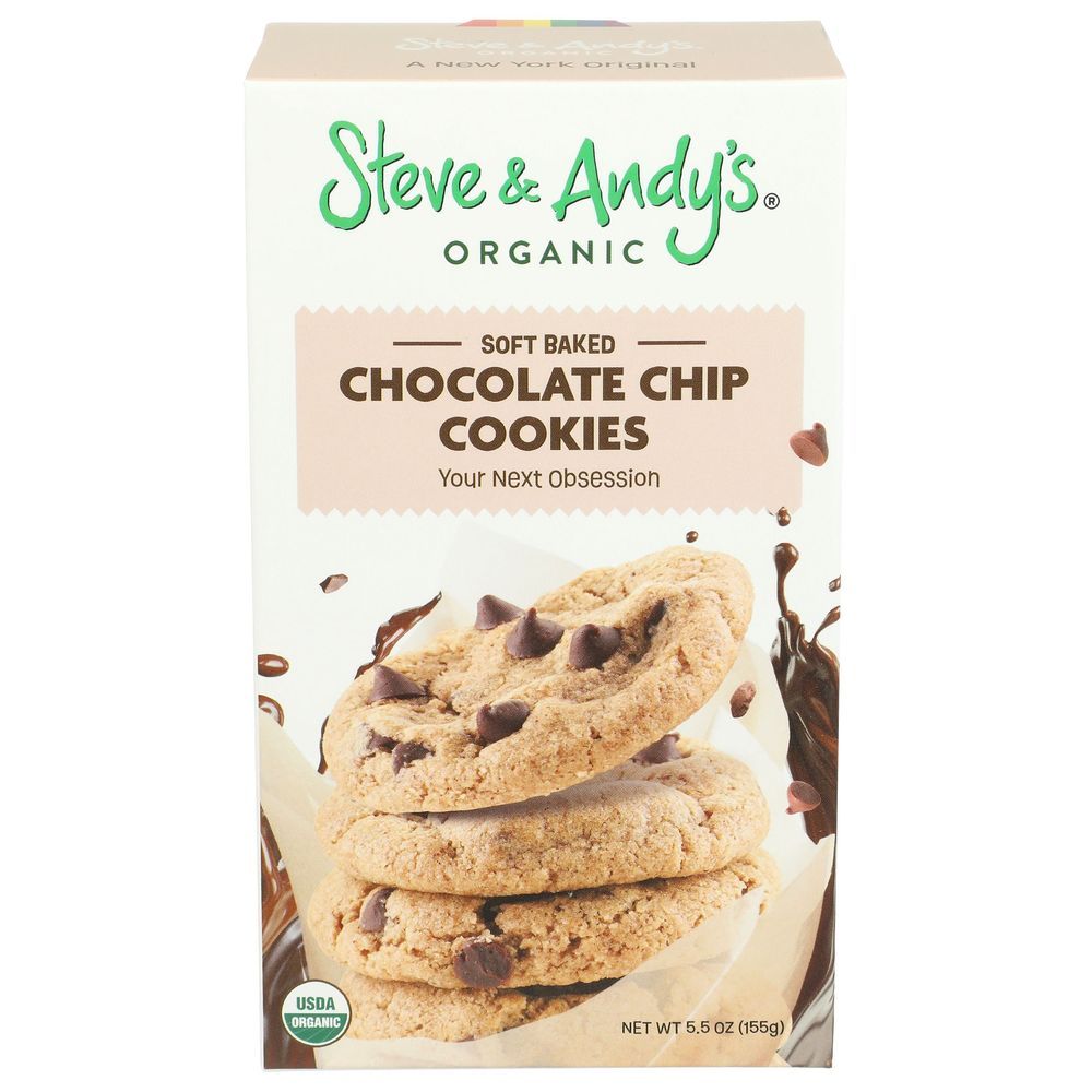 Steve & Andy’s Organic Soft Baked Chocolate Chip Cookies, 5.5 Ounce -- 6 Per Case