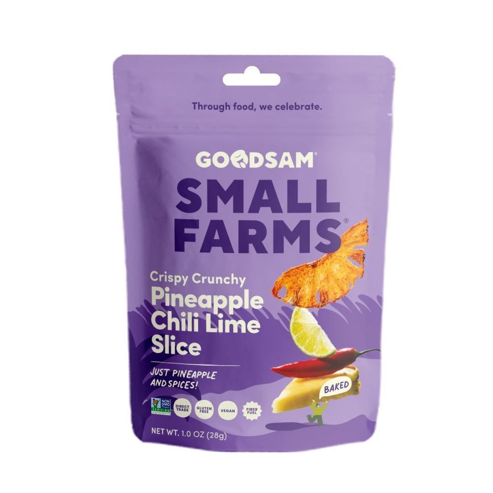 Goodsam Small Farms Crispy Crunchy Pineapple Chili Lime Slices - Snack Pack, 1 Ounce -- 12 Per Case
