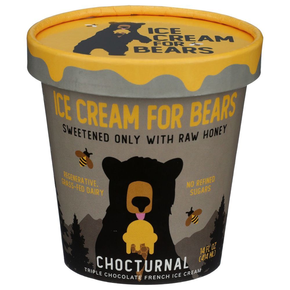 Ice Cream For Bears Chocturnal Triple Chocolate French Ice Cream, 14 Fluid Ounce -- 8 Per Case