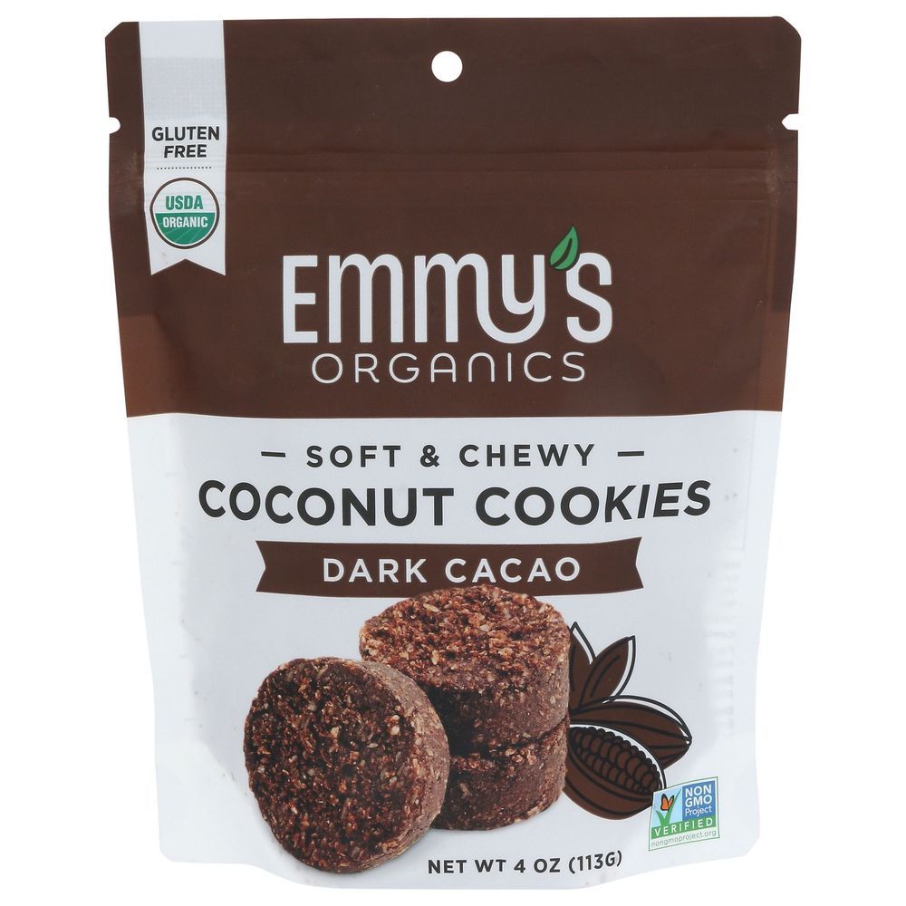 Emmys Organic Dark Cacao Coconut Cookies, 4 Ounce -- 6 Per Case