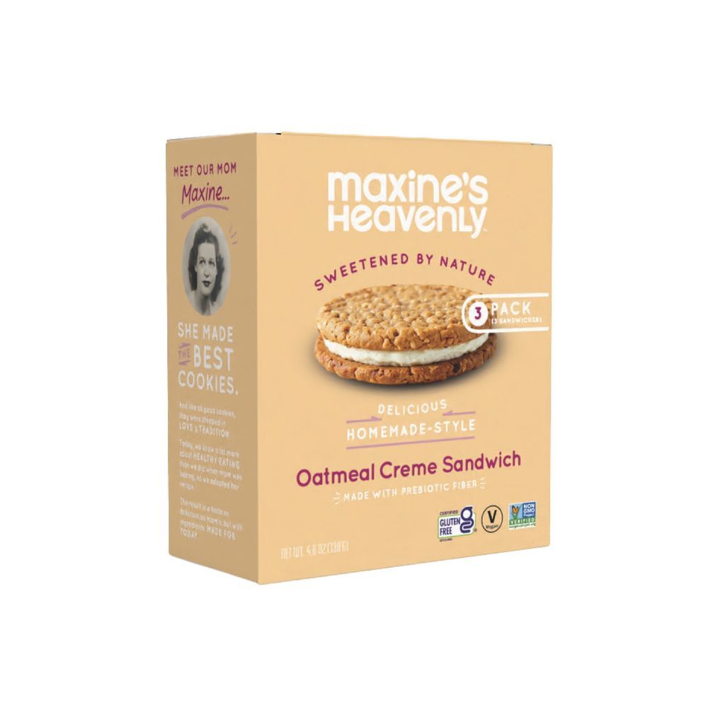 Maxine's Heavenly Oatmeal Crème Sandwich Cookies, 4.6 Ounce -- 8 Per Case