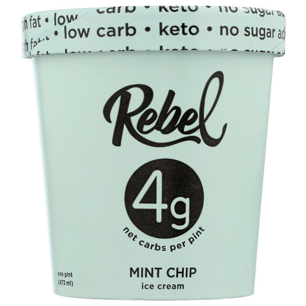 Rebel Mint Chip Ice Cream, 1 Pint -- 8 Per Case