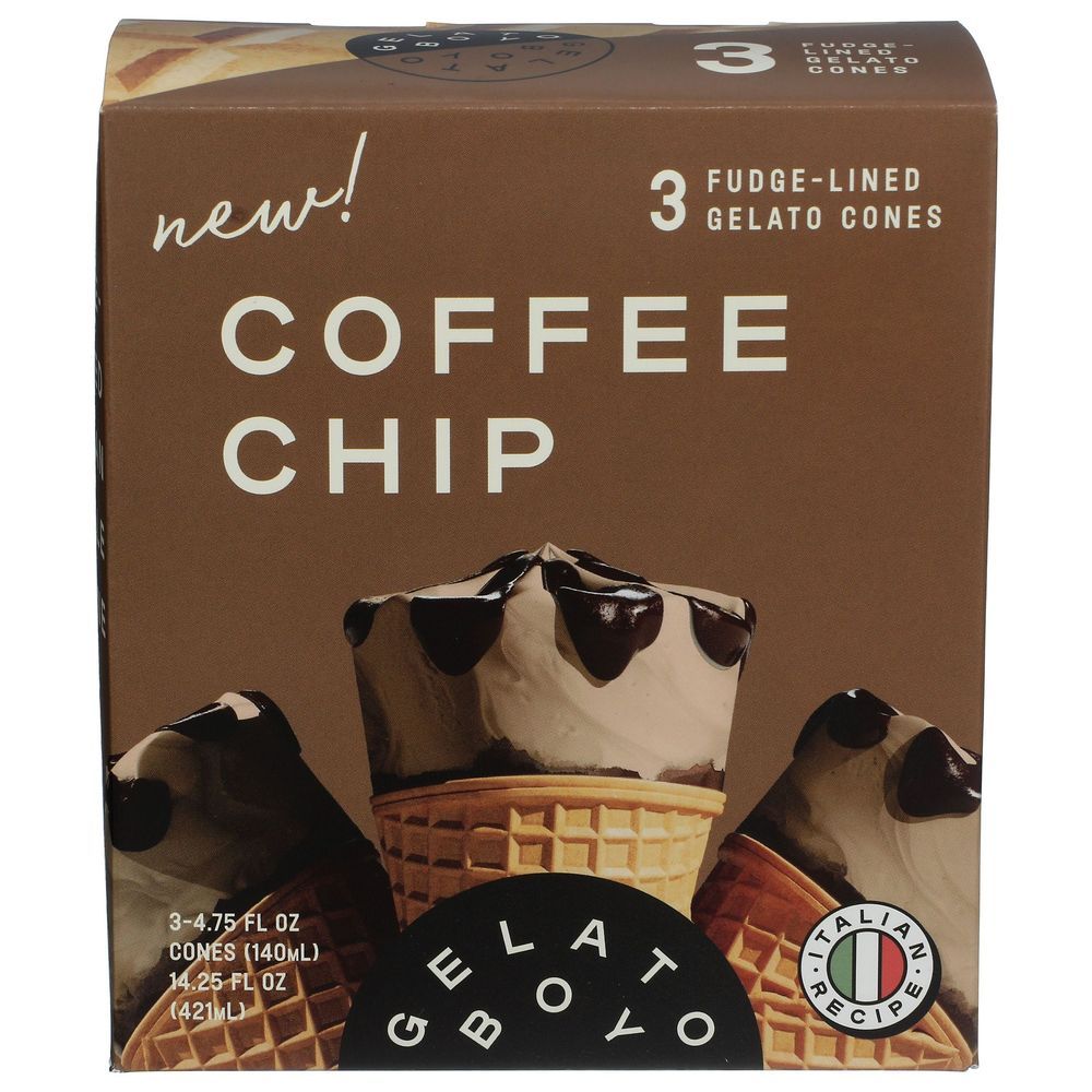 Gelato Boy Coffee Chip Gelato Cone, 14.25 Fluid Ounce -- 6 Per Case