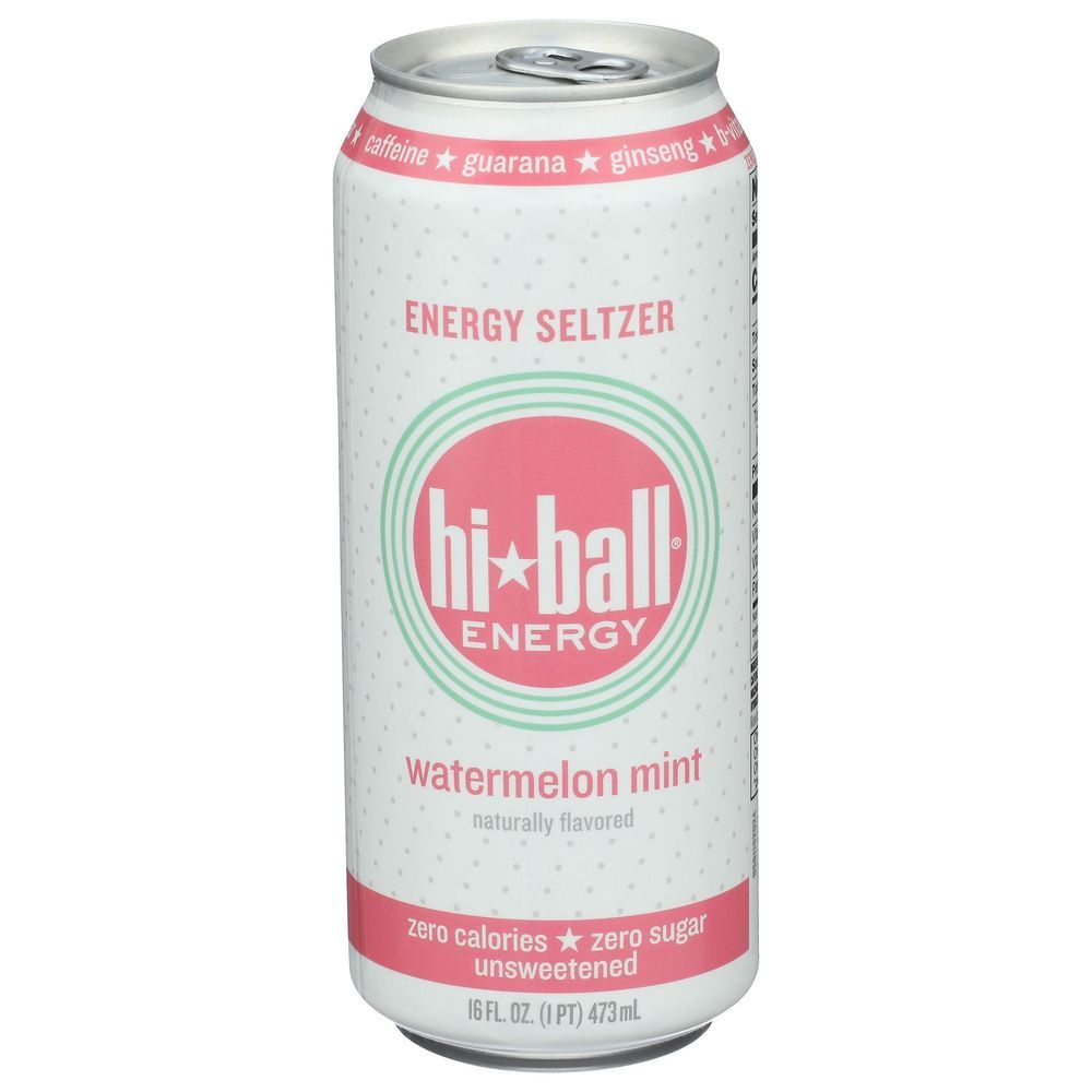 Hiball Watermelon Mint Energy Seltzer, 16 Fluid Ounce -- 12 Per Case
