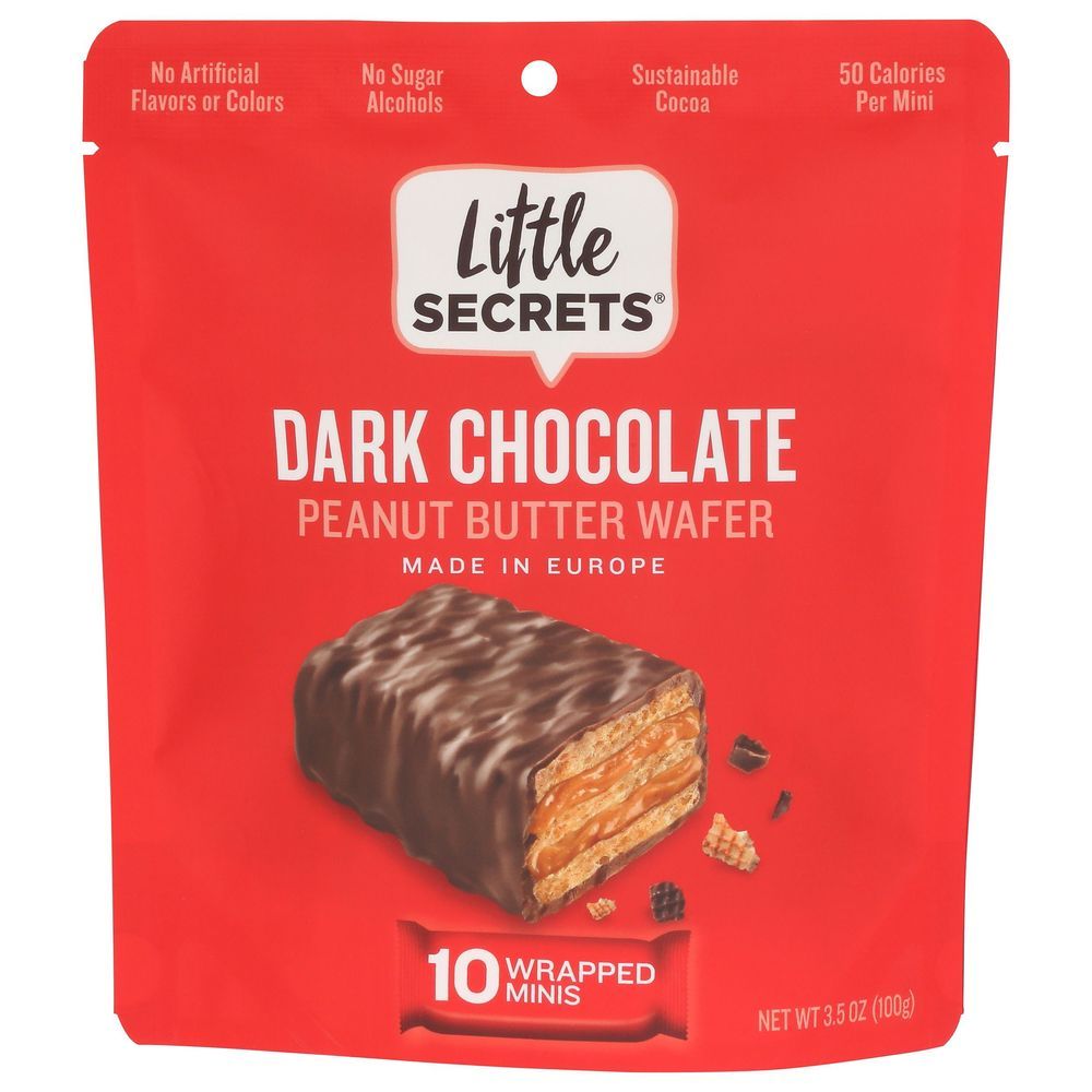 Little Secrets Peanut Butter Creme Mini Crispy Wafers In Dark Chocolate, 3.5 Ounce -- 6 Per Case