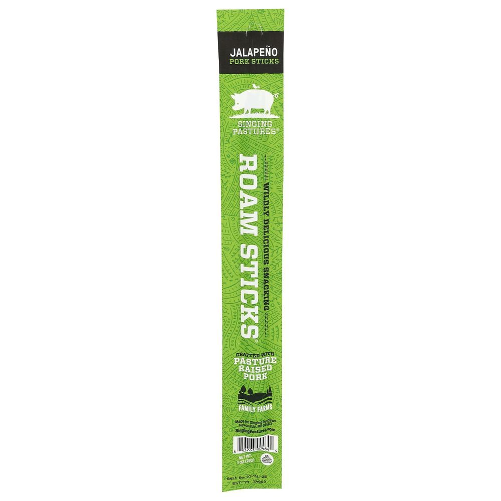 Singing Pastures Jalapeno Pork Stick, 1 Ounce -- 12 Per Case