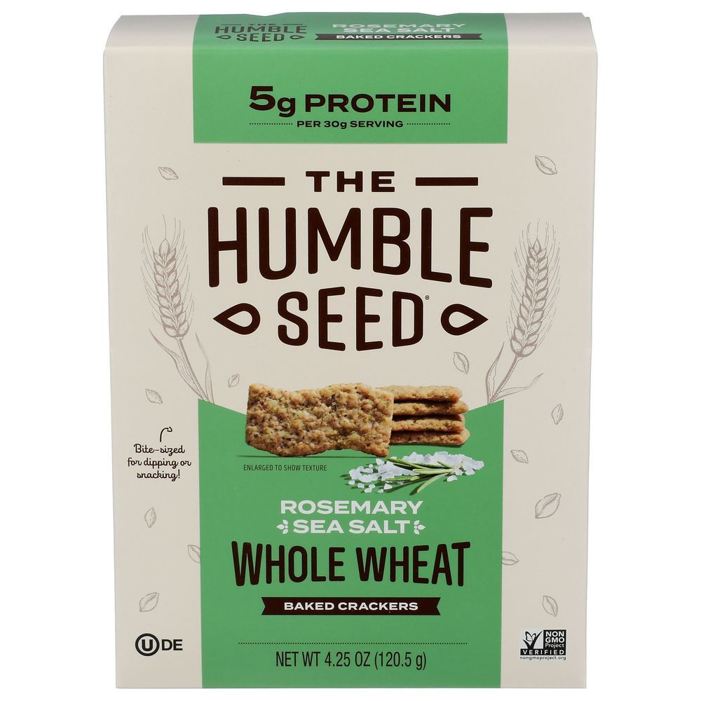 The Humble Seed Rosemary Sea Salt Whole Wheat Protein Crackers, 4.25 Ounce -- 6 Per Case