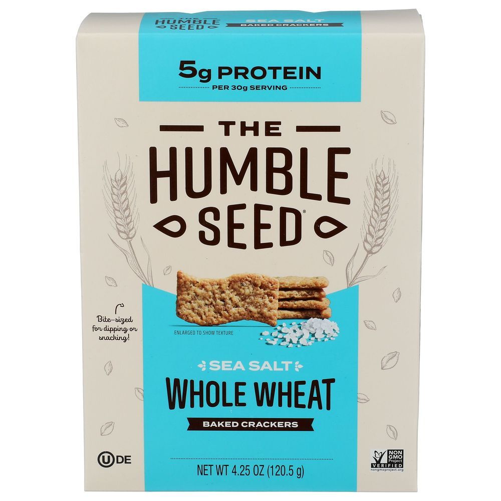 The Humble Seed Sea Salt Whole Wheat Protein Crackers, 4.25 Ounce -- 6 Per Case
