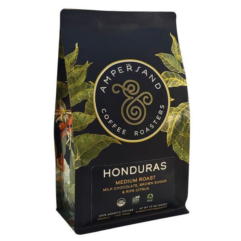 Ampersand Organic Honduras Medium Roast Whole Bean Coffee, 12 Ounce -- 6 Per Case