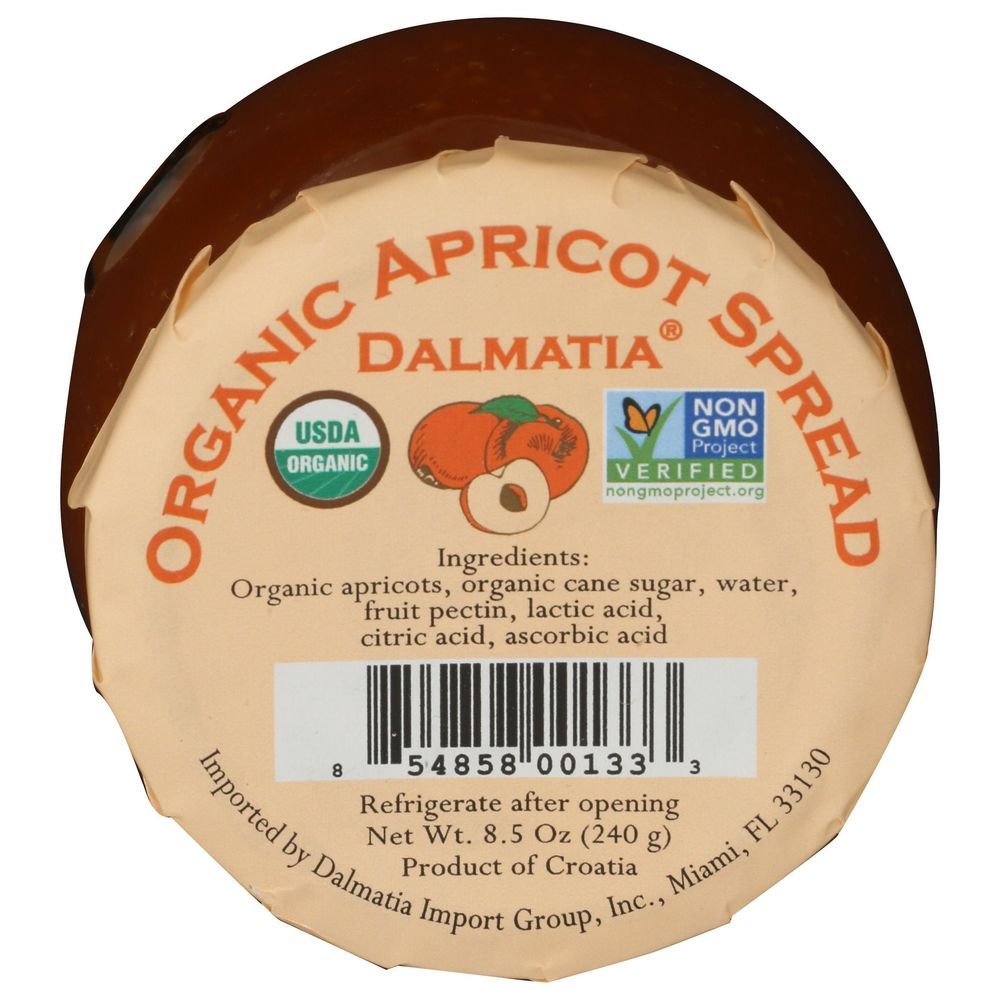 Dalmatia Organic Apricot Spread, 8.5 Ounce -- 12 Per Case