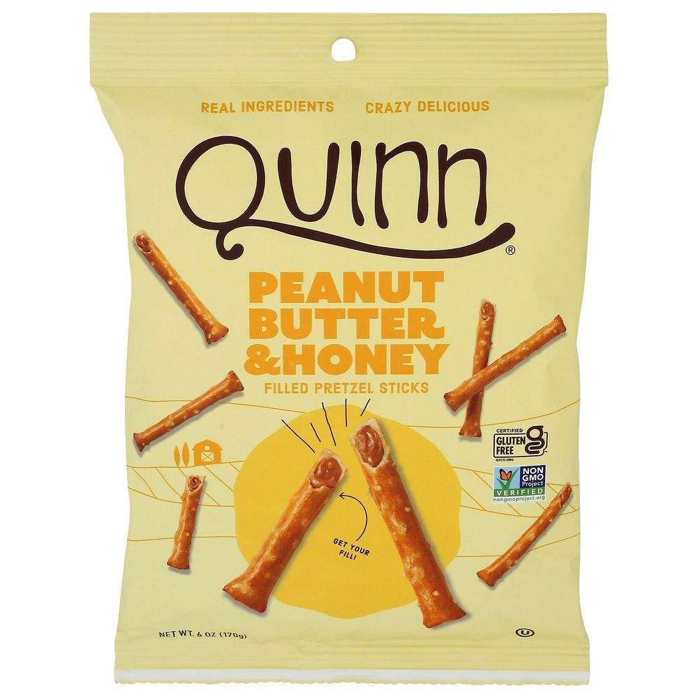 Quinn Peanut Butter And Honey Filled Pretzel Sticks, 6 Ounce -- 8 Per Case