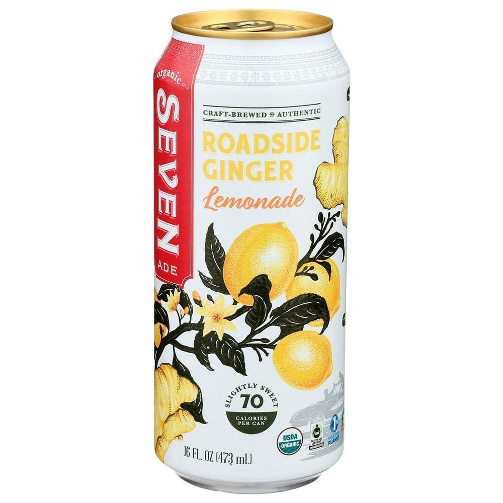 Seven Ade Organic Roadside Ginger Lemonade, 16 Fluid Ounce -- 12 Per Case