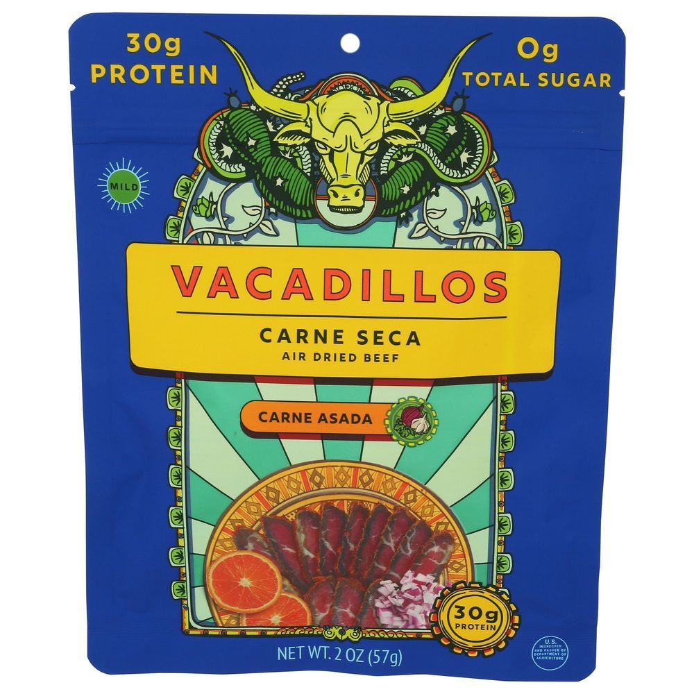 Vacadillos Carne Asada Air Dried Beef, 2 Ounce -- 8 Per Case