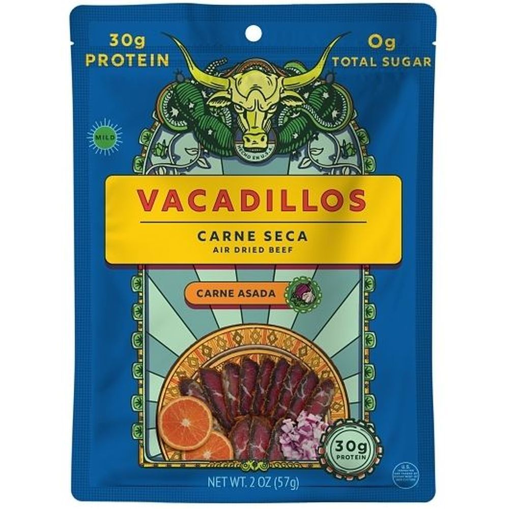 Vacadillos Carne Seca Carne Asada Air Dried Beef, 2 Ounce -- 8 Per Case