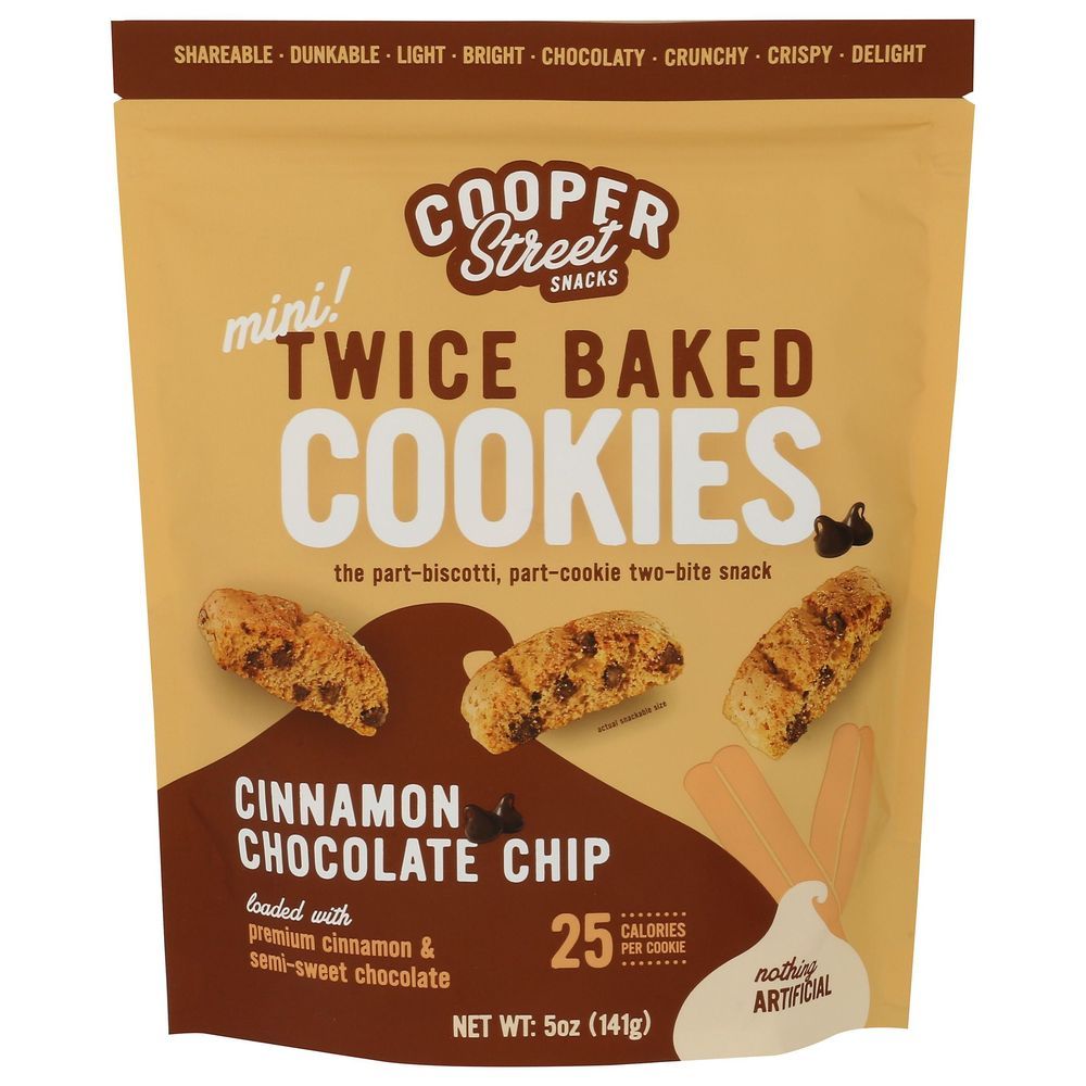 Cooper Street Cinnamon Chocolate Chip Twice Baked Cookies, 5 Ounce -- 6 Per Case