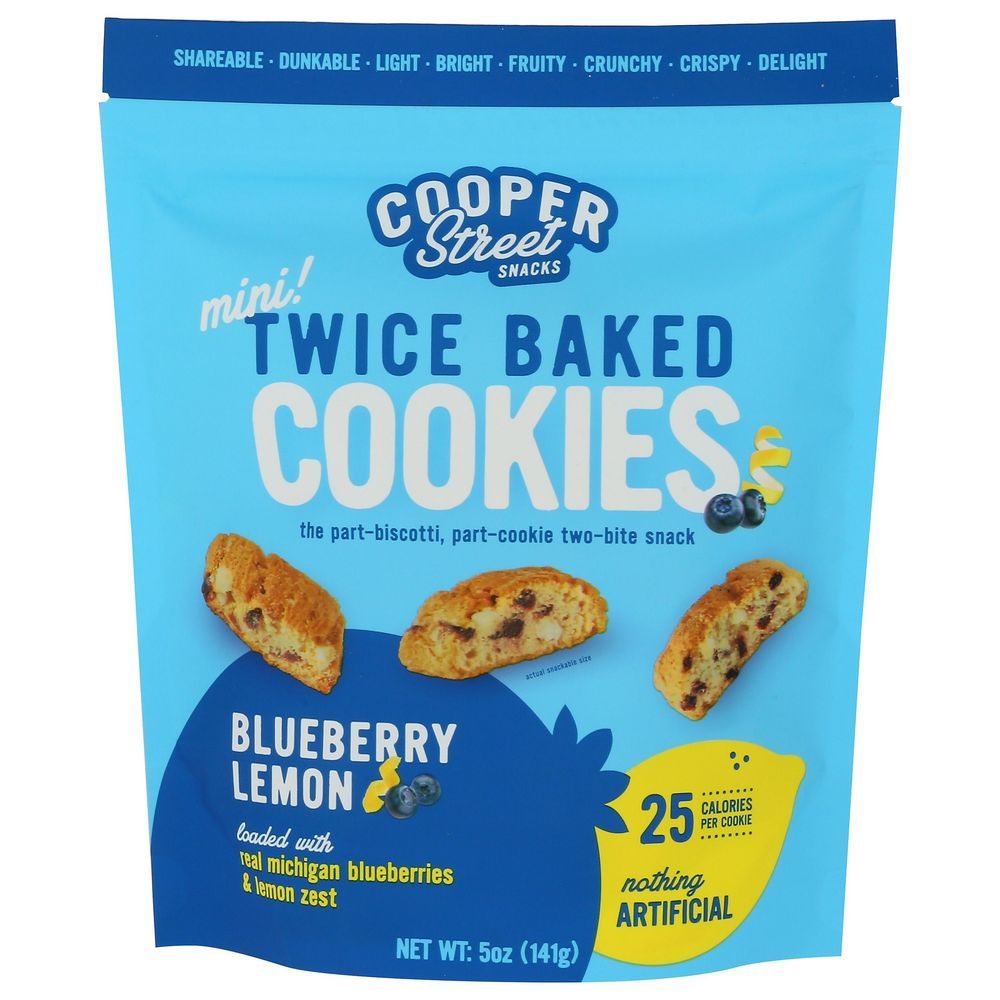 Cooper Street Lemon Blueberry Twice Baked Cookies, 5 Ounce -- 6 Per Case