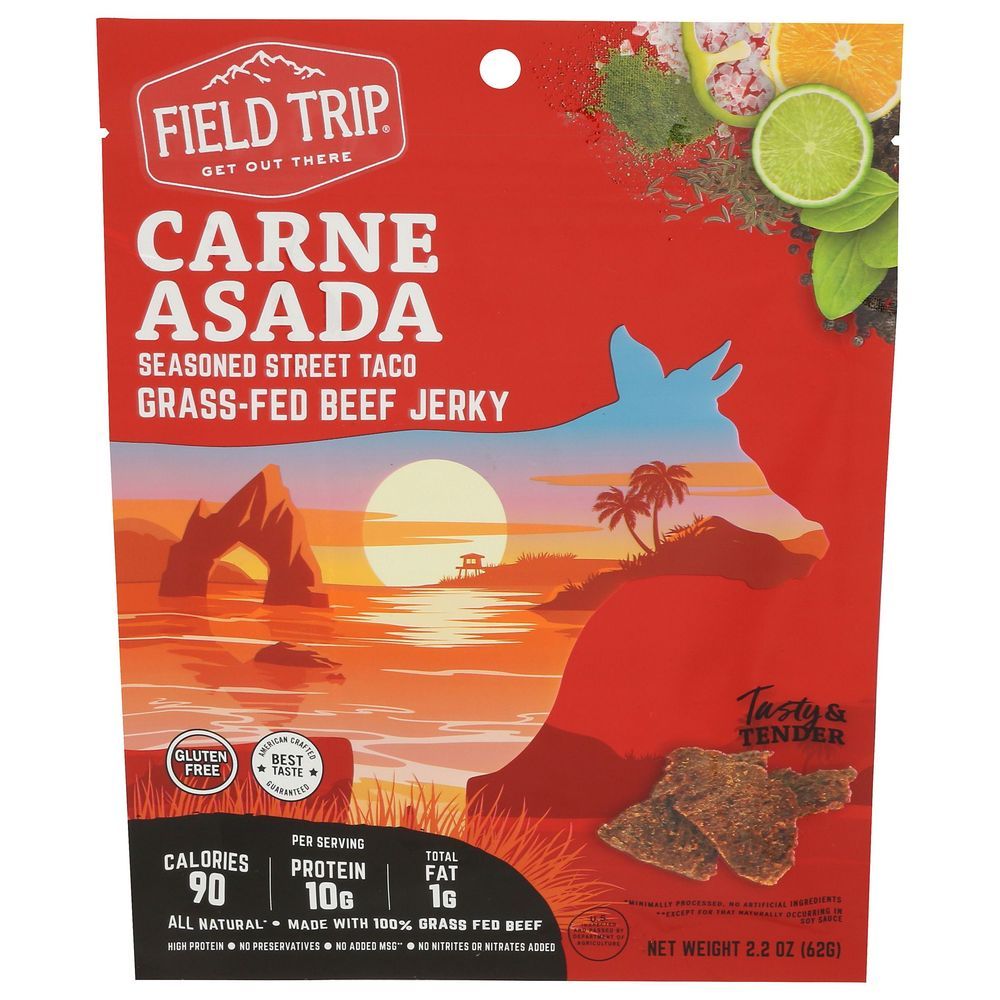 Field Trip Carne Asada Seasoned Street Taco Beef Jerky, 2.2 Ounce -- 9 Per Case