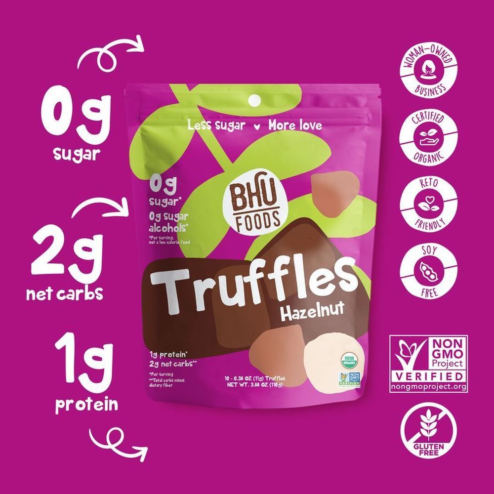 Bhu Foods Hazelnut Cookie Dough Truffles, 5.29 Ounce -- 6 Per Case